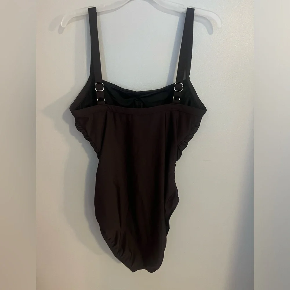 Miraclesuit Brown Ruche One Piece‎ Size 14D - Picture 2 of 4